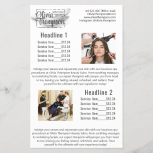 Beauty Salon Pearl Silver Calendar Flyer
