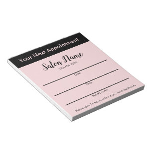 Beauty Salon Pink Your Next Appointment Reminder Notepad