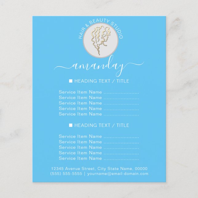 Beauty Salon Reopening Logo QR CODE Price List Fly Flyer (Front)