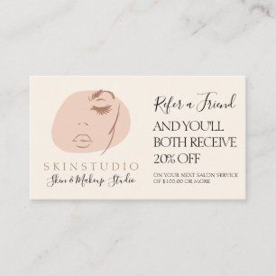 Beauty Salon Skincare Spa Client Loyalty Promotion Referral Card