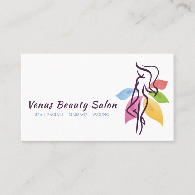 Beauty Salon Spa Logo Design Business Card (Front)