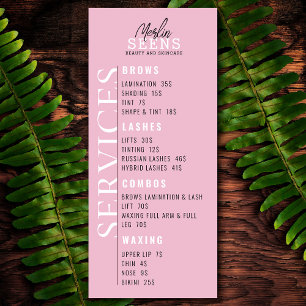 Beauty Salon Treatment Menu Design Pink