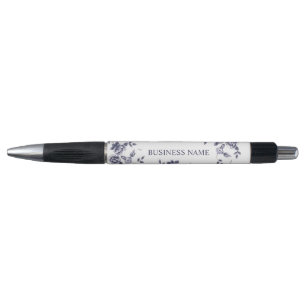 Beauty Salon Vintage Blue & White Floral Pen