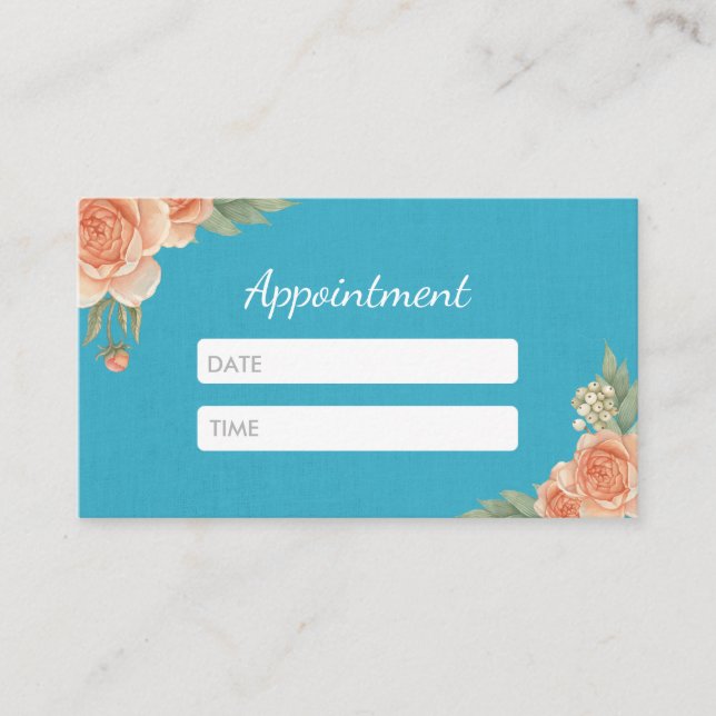 Beauty Salon Vintage Floral Appointment (Front)