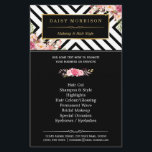 Beauty Salon Vintage Floral Black White Stripes Flyer<br><div class="desc">Beauty Salon Vintage Floral Black White Stripes Flyer. 
(1) For further customization,  please click the "customize further" link and use our design tool to modify this template. 
(2) If you need help or matching items,  please contact me.</div>