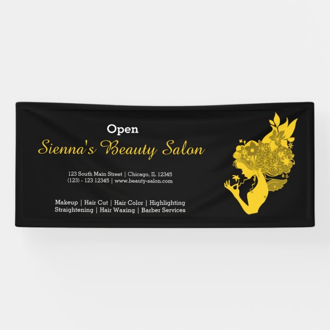 Beauty Salon (yellow) * choose background colour Banner (Horizontal)