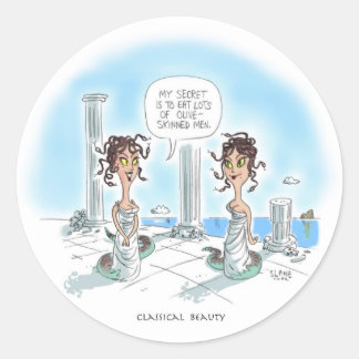 Beauty Secrets of the Medusa Classic Round Sticker