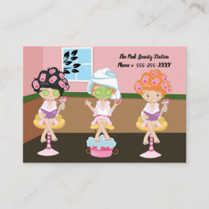 Beauty Shop Design Three Women Being Pampered Business Card