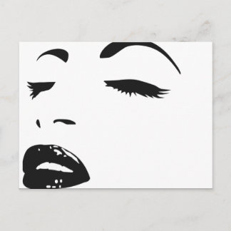 beauty silhouette (larger) postcard