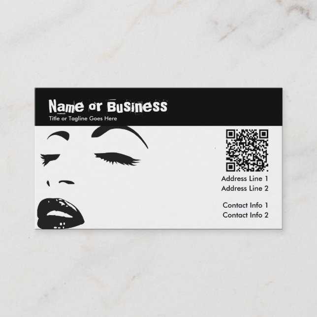 beauty silhouette : QR code Business Card (Front)