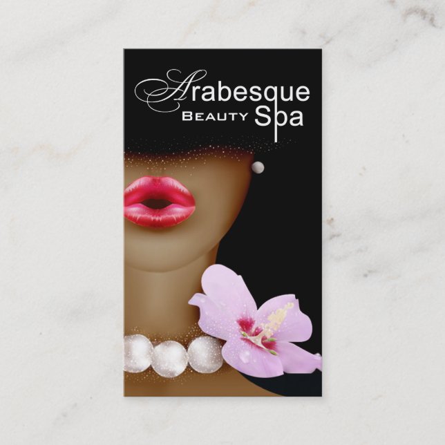 Beauty Spa Arabesque Makeup Artist Business Card (Front)