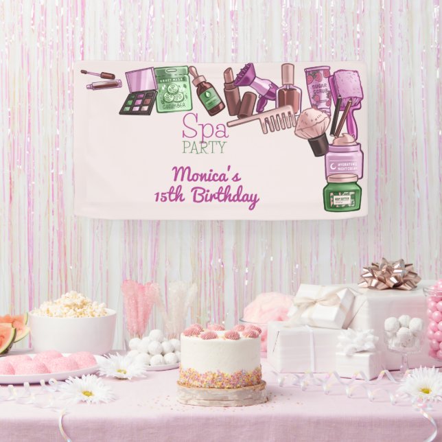 Beauty spa birthday party banner (Party)