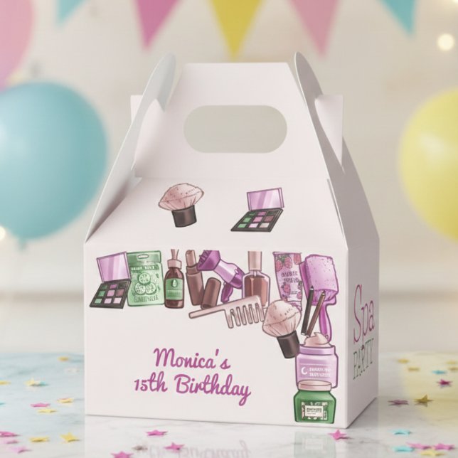 Beauty spa birthday party favor box (Creator Uploaded)