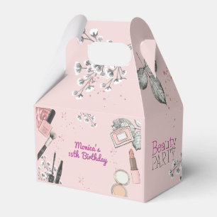 Beauty spa girly dusty rose birthday party favor box