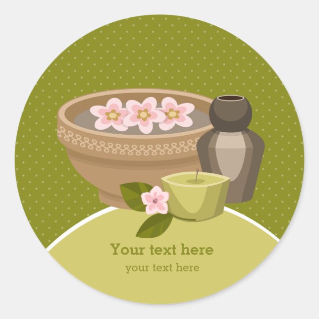 Beauty spa salon classic round sticker (Front)