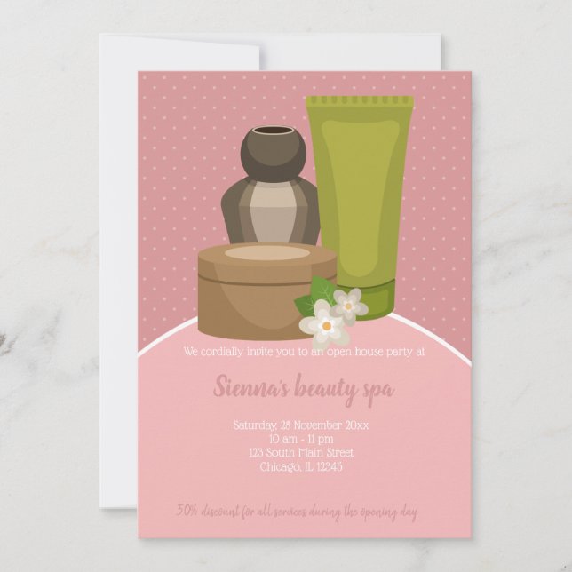 Beauty Spa Salon Invitation (Front)