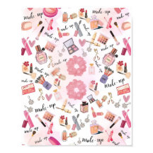 "Beauty Station" Makeup Illustration Wall Art