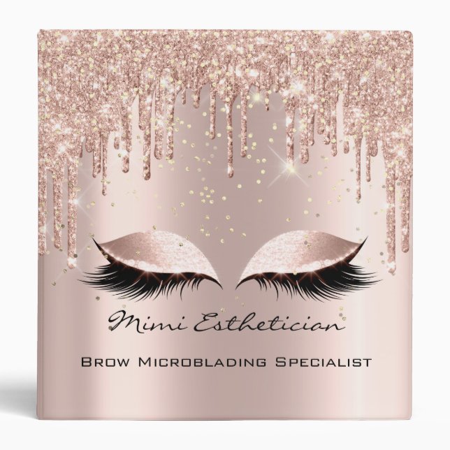 Beauty Studio Makeup Artist Event Planner Glitter Binder (Front)