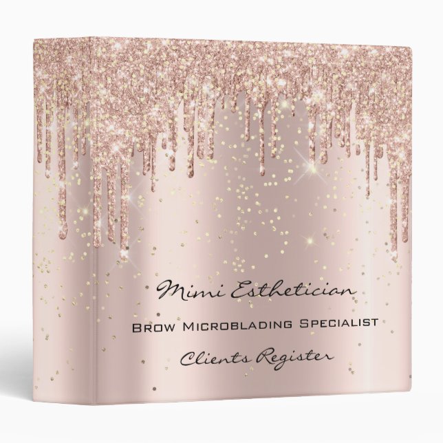 Beauty Studio Makeup Artist Event Planner Rose Binder (Front/Spine)