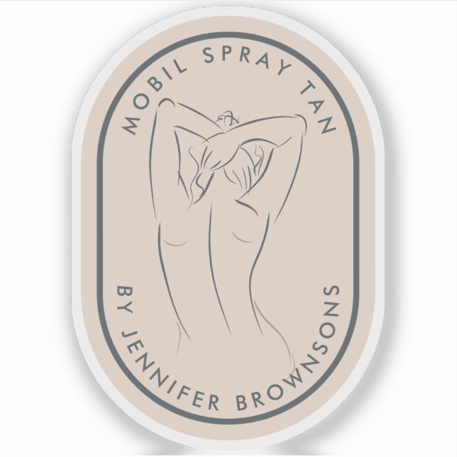 Beauty Tan Spa Body Rounded Decal (Front)