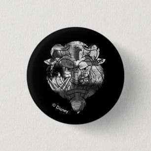Beauty & The Beast B&W Collage 1 Inch Round Button