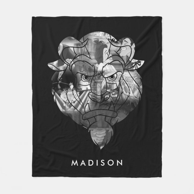 Beauty & The Beast | B&W Collage Fleece Blanket (Front)