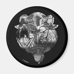 Beauty & The Beast   B&W Collage Magnet