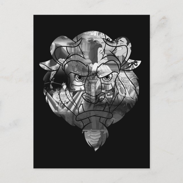 Beauty & The Beast | B&W Collage Postcard (Front)