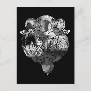 Beauty & The Beast B&W Collage Postcard