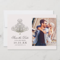 Beauty & the Beast Chandelier Photo Save the Date