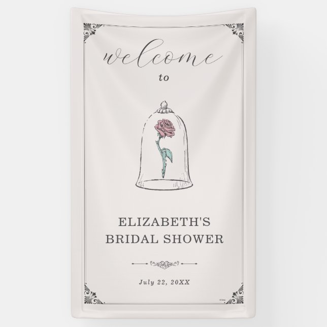 Beauty & the Beast Enchanted Bridal Shower Welcome Banner (Vertical)