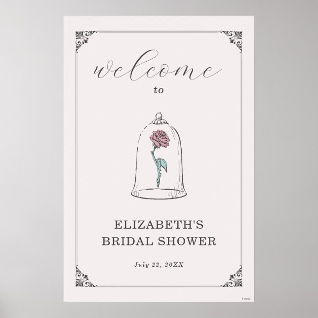 Beauty & the Beast Enchanted Bridal Shower Welcome Poster (Front)