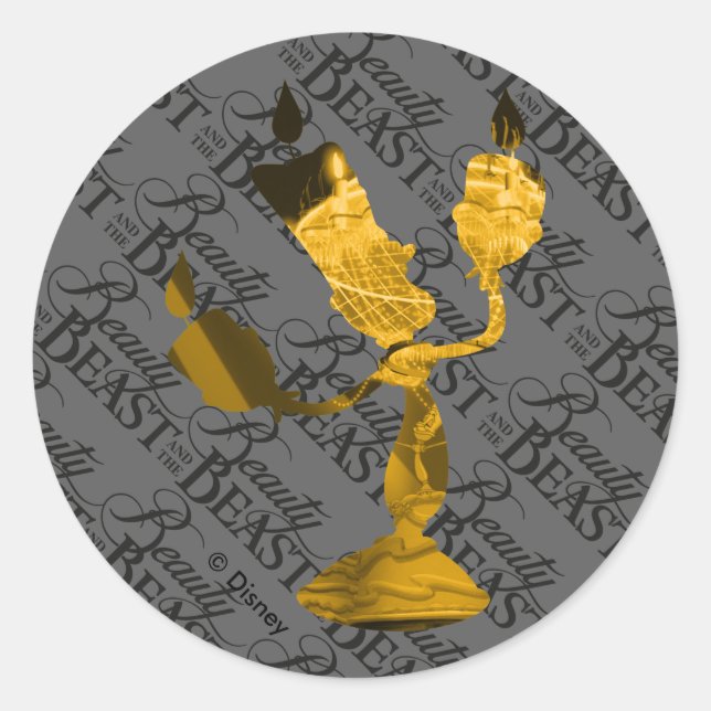 Beauty & The Beast | Lumière Silhouette Classic Round Sticker (Front)
