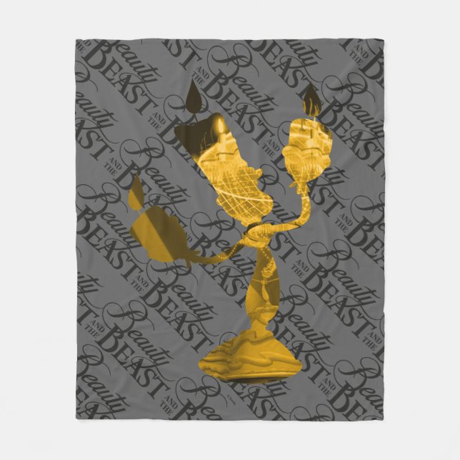 Beauty & The Beast | Lumière Silhouette Fleece Blanket (Front)