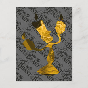 Beauty & The Beast Lumière Silhouette Postcard