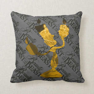 Beauty & The Beast   Lumière Silhouette Throw Pillow