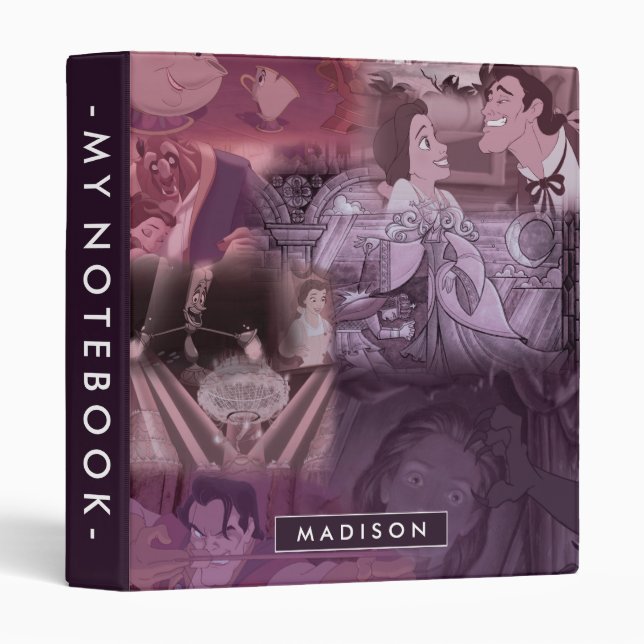 Beauty & The Beast | Pink & Purple Collage Binder (Front/Spine)