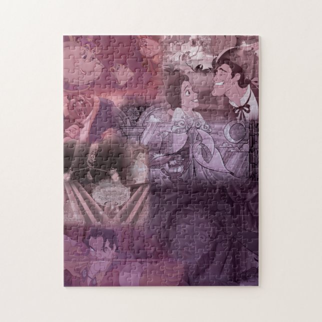 Beauty & The Beast | Pink & Purple Collage Jigsaw Puzzle (Vertical)