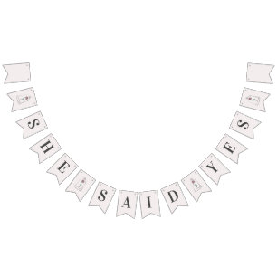 Beauty & the Beast Rose   She Said Yes Bunting Flags