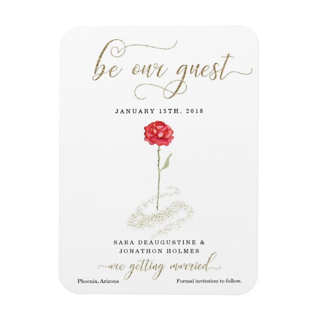 Beauty & the Beast Save the Date Announcement Magnet (Vertical)