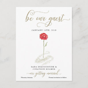 Beauty & the Beast Save the Date Announcement Postcard