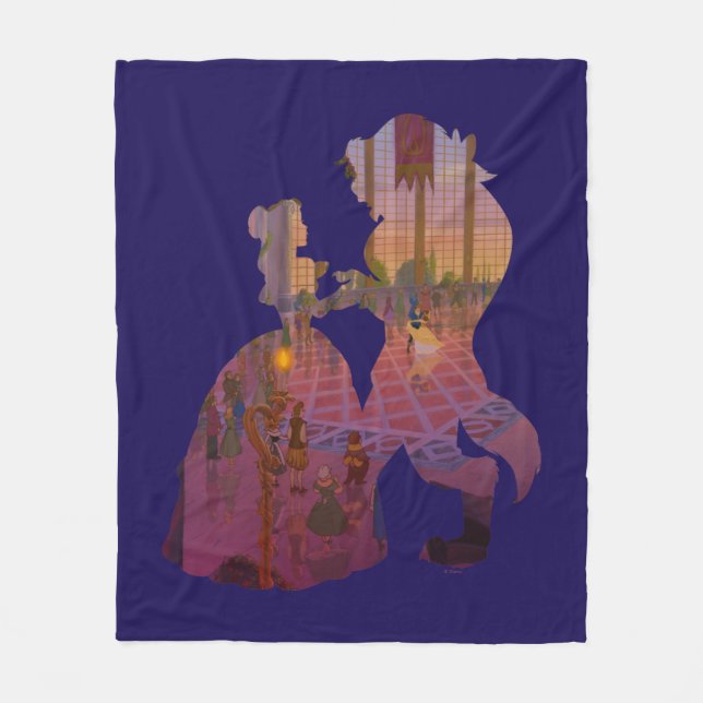 Beauty & The Beast | Silouette Dancing Fleece Blanket (Front)