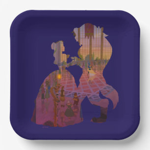 Beauty & The Beast   Silouette Dancing Paper Plate