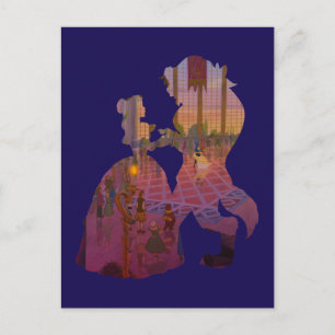 Beauty & The Beast Silouette Dancing Postcard
