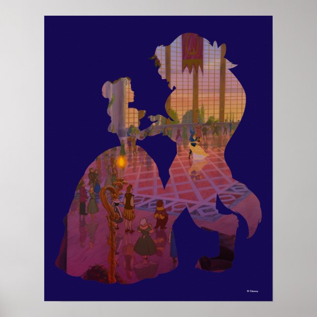 Beauty & The Beast | Silouette Dancing Poster (Front)