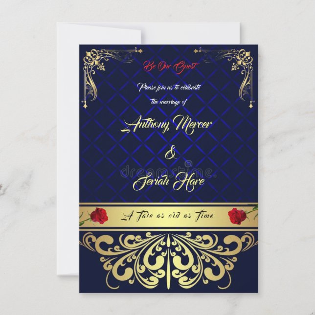 Beauty & the Beast Wedding Invitation (Front)