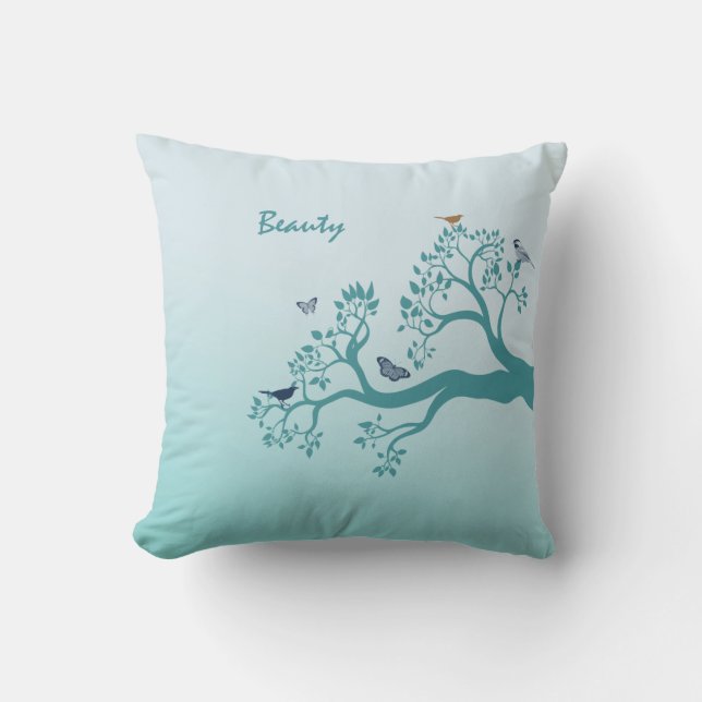 Beauty Tree Branch Throw Pillow (Front)