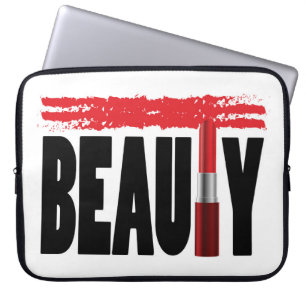 Beauty Typography Lipstick Laptop Sleeve