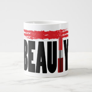 Beauty Typography Lipstick Large Coffee Mug