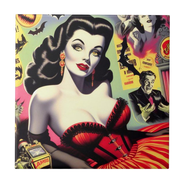 Beauty Vampire Pin-up Tile (Front)